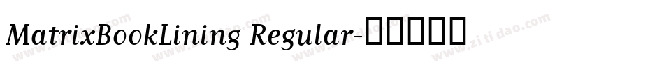 MatrixBookLining Regular字体转换